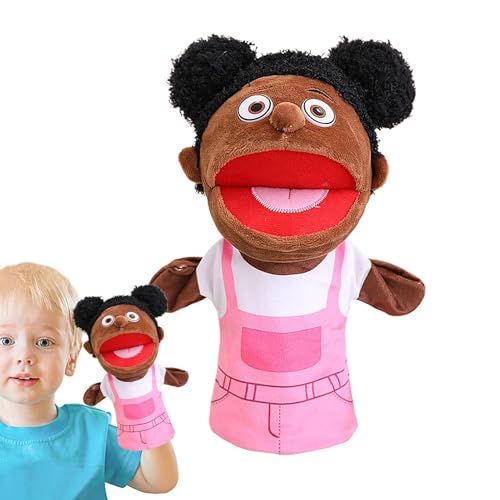 Familien-Plüsch-Handpuppe, Vorschul-Familienpuppe - Rollenspiel-Spielzeugpuppen | Interaktive Rollenspielpuppe, Geschichtenerzählende Plüschpuppe mit beweglichem Mund für Mädchen und von Lainiaoly