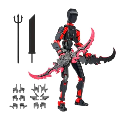 Lainiaoly 3-Actionfigur, Titan 13-Actionfiguren, 3 Bewegliche Roboter-Actionfiguren, gedruckte Bewegliche Figuren Mit Mehreren Gelenken, Geschenke Für Freunde, Desktop-Dekorationen, Schwarz Rot von Lainiaoly