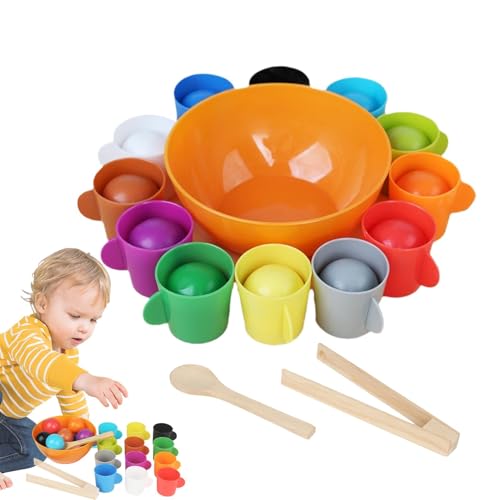 Lainiaoly Bälle In Tassen Spielzeug Für Kleinkinder, Lustiges Sortier-Matching-Spiel, Perlen-Matching-Spiel, Einzigartiges Farblernspielzeug, Ball-Sortierspielzeug Für Den Kindergarten Zu Hause von Lainiaoly