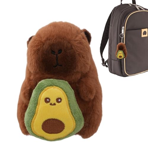 Lainiaoly Capybara Stofftier Schlüsselanhänger,Süßer Capybara Schlüsselanhänger - Capybara Stofftier Anhänger - Halten Obst Tier Anhänger Studenten Rucksack Niedliche Puppe Anhänger von Lainiaoly