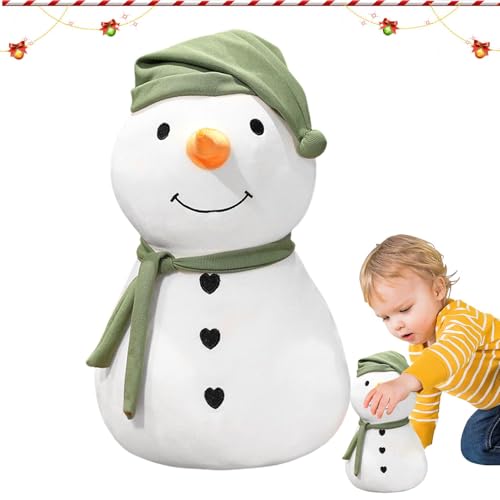 Lainiaoly Schneemann-Puppe, Gefüllt, Plüsch-Schneemann, Gefüllte Weihnachtsfigur, 30 cm Weihnachts-Schneemann-Plüschtier, Winterurlaub, Weiche Puppe, Saisonale Schneemann-Dekoration von Lainiaoly