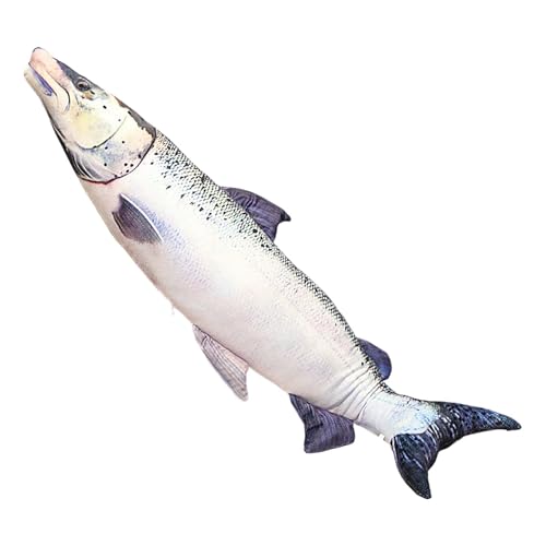 Lainiaoly Simulations-Fisch-Plüschtier, Fisch-Stofftier, Plüschpuppen-Simulationsfisch, Weiches Tier-Fisch-Plüschspielzeug, Kreative Geschenkidee, Heimdekoration, Kinder-Plüschtier-Kissen Lachs von Lainiaoly