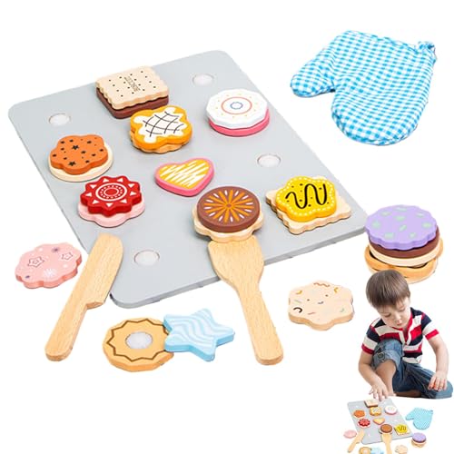 Lainiaoly Spiel-Lebensmittelset Aus Für Kekse, Holzspielzeug Kuchen Spielzeug Für Kinder, Rollenspiel Lernspielzeug Geschenk von Lainiaoly