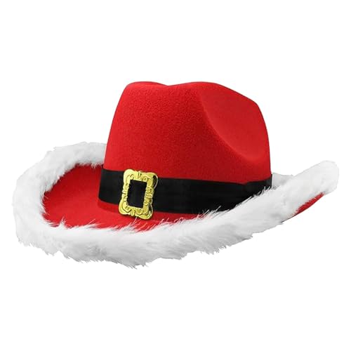 Lainiaoly Weihnachts-Cowboy-Hüte, Cowboy-Kostüm-Zubehör, Wild-West-Kostüm-Zubehör, Weihnachts-Federhut, Weihnachtsmann-Kostüm-Zubehör Für Weihnachts-Western-Cowboy-Kostüm von Lainiaoly