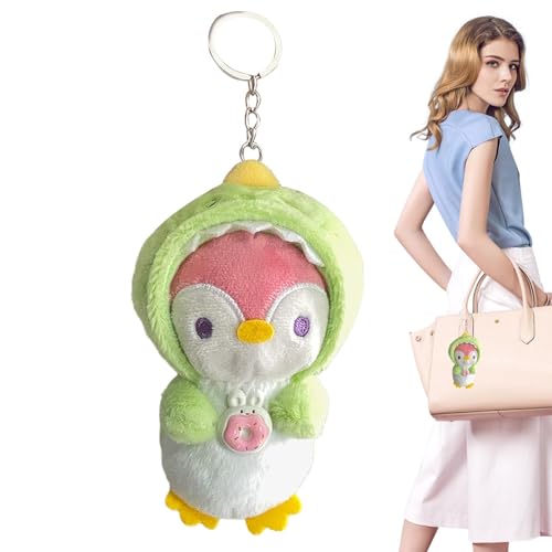 Pinguin Stofftier,Stofftier Pinguin | Pinguin mit Kopfbedeckung Tierplüschspielzeug | 11,5 cm weiches, gefülltes Plüschtier Pinguin, süßer Schlüsselanhänger für Taschen, Rucksäcke, Autoschlüssel von Lainiaoly