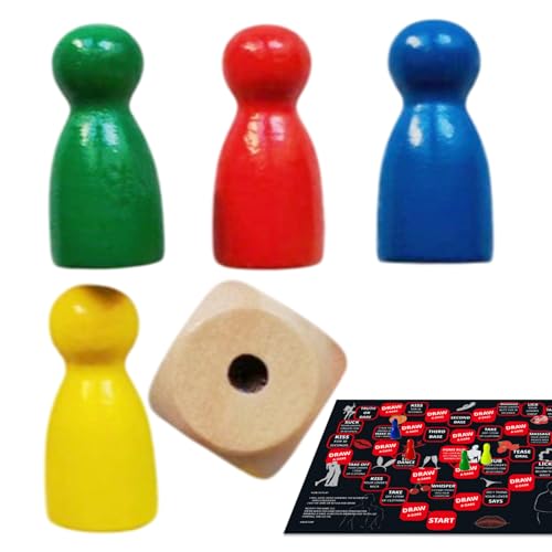 Spielbrettstücke, Holz 4 Schachstücke Spiel Bauern Mit 1 Würfel, Farbige Brettspielzubehör, Kleine Tragbare Checker -Komponenten Multicolor -Board -Zubehör Zum Markieren Und Tisch Spielbrettstücke, Holz 4 Schachstücke Spiel Bauern Mit 1 Würfel, Farbige Brettspielzubehör, Kleine Tragbare Checker -Komponenten Multicolor -Board -Zubehör Zum Markieren Und Tisch von Lainiaoly