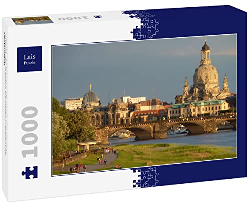 Lais Puzzle Ansicht von Dresden, Elbwiesen-Frauenkirche, Deutschland. 1000 Teile von Lais Puzzle