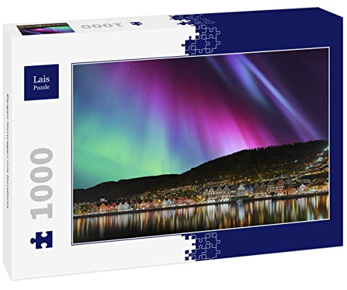 Lais Puzzle Bergen Norwegen mit Nordlicht 1000 Teile von Lais Puzzle