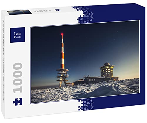 Lais Puzzle Brocken im Harz (Berg mit Schnee - Nachtaufnahme - Winter) 1000 Teile von Lais Puzzle