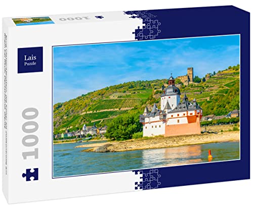 Lais Puzzle Burg Pfalzgrafenstein, die früher als Zollkontrolle am Rhein bei Kaub, Deutschland, diente 1000 Teile von Lais Puzzle