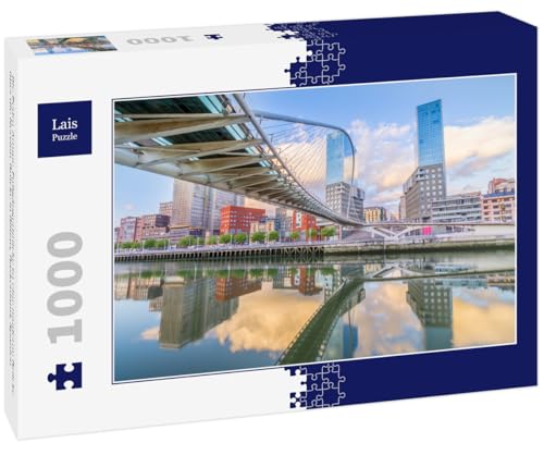 Lais Puzzle Die Pedro-Arrupe-Fußgängerbrücke ist eine Moderne Brücke über die Nervion-Brücke in Bilbao, Baskenland, Spanien 1000 Teile von Lais Puzzle