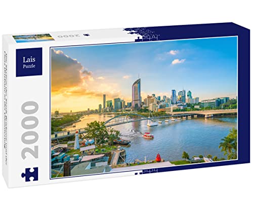 Lais Puzzle Die Skyline der Stadt Brisbane und der Fluss Brisbane in der Dämmerung 2000 Teile von Lais Puzzle