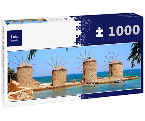 Lais Puzzle Die Vier Windmühlen auf der Insel Chios, Griechenland, Panorama 1000 Teile von Lais Puzzle