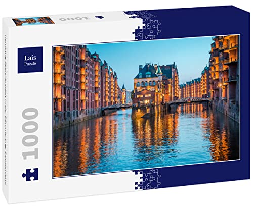 Lais Puzzle Hamburg Speicherstadt in der Dämmerung, Deutschland 1000 Teile von Lais Puzzle