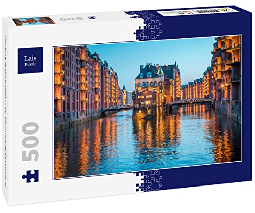 Lais Puzzle Hamburg Speicherstadt in der Dämmerung, Deutschland 500 Teile von Lais Puzzle