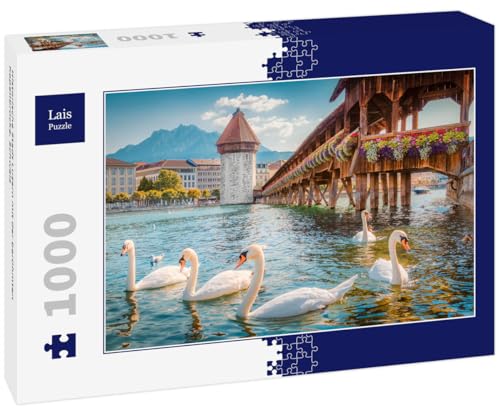 Lais Puzzle Historische Stadt Luzern mit der berühmten Kapellbrücke, Schweiz 1000 Teile von Lais Puzzle