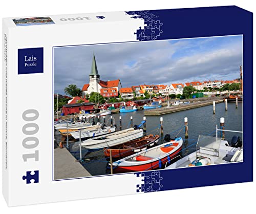 Lais Puzzle Jachthafen und weiße Kirche in Ronne, Bornholm, Dänemark 1000 Teile von Lais Puzzle