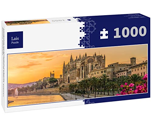 Lais Puzzle Landschaft mit Kathedrale La Seu im Sonnenuntergang, Palma de Mallorca, Balearen, Spanien, Panorama 1000 Teile von Lais Puzzle