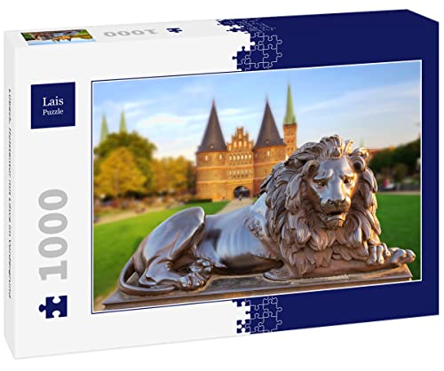 Lais Puzzle Lübeck, Holstentor mit Löwe im Vordergrund 1000 Teile von Lais Puzzle