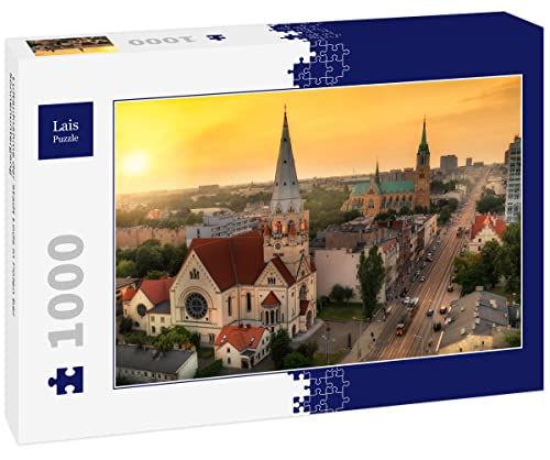 Lais Puzzle Luftaufnahme der Stadt Lodz in Polen bei Sonnenuntergang 1000 Teile von Lais Puzzle