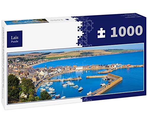 Lais Puzzle Luftaufnahme des Hafens in der Bucht von Stonehaven, Aberdeenshire, Schottland, Panorama 1000 Teile von Lais Puzzle