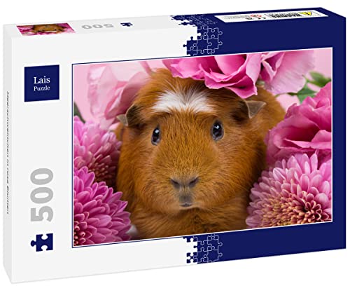 Lais Puzzle Meerschweinchen in rosa Blumen 500 Teile von Lais Puzzle