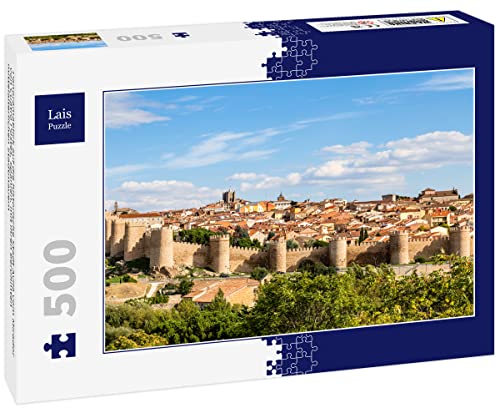 Lais Puzzle Panoramablick auf die historische Stadt Avila vom Mirador von Cuatro Postes, Spanien, mit ihren berühmten mittelalterlichen Stadtmauern 500 Teile von Lais Puzzle