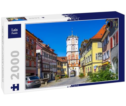 Lais Puzzle Ravensburger Tor, Frauentor, Wangen im Allgäu, Baden-Württemberg, Deutschland 2000 Teile von Lais Puzzle