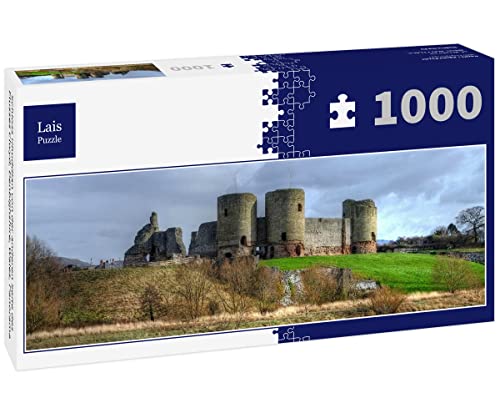 Lais Puzzle Schloss Rhuddlan von der Anderen Seite des Flusses Clwyd, Denbighshire, Wales, Panorama 1000 Teile von Lais Puzzle