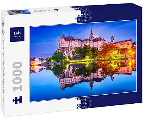 Lais Puzzle Sigmaringen, Deutschland. Baden-Württemberg und königliches Schloss Sigmaringen auf dem Felsen über dem Donauufer 1000 Teile von Lais Puzzle