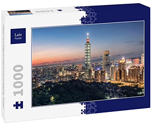 Lais Puzzle Taipeh vom Hügel aus bei Sonnenuntergang, Taiwan 1000 Teile von Lais Puzzle