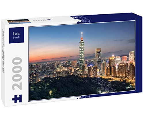 Lais Puzzle Taipeh vom Hügel aus bei Sonnenuntergang, Taiwan 2000 Teile von Lais Puzzle