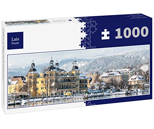 Lais Puzzle Velden, Schloss am Wörthersee, Wintermärchen in Kärnten, Österreich, Panorama 1000 Teile von Lais Puzzle