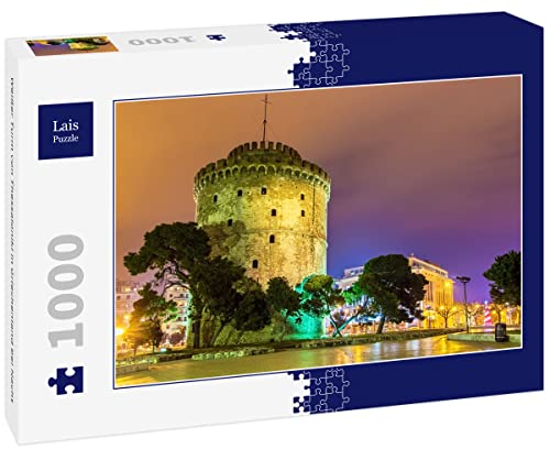 Lais Puzzle Weißer Turm von Thessaloniki in Griechenland bei Nacht 1000 Teile von Lais Puzzle