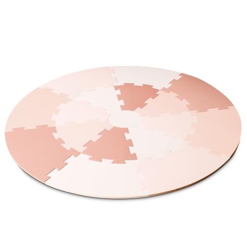 Beeloom - Kinderspielmatte, Rose PLAYMAT, für Kinder und Babys, rund, herausnehmbares Puzzle, aus Evaschaum, Farbe rosa von Lalaloom