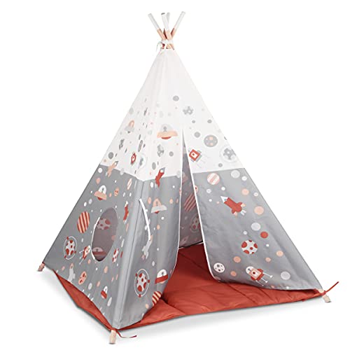 Beeloom - Kinderzelt, Cosmo Tipi, dekoratives Naturholz, wasserdichtes Polyestergewebe, Outdoor-Spielset, Unisex Jungen und Mädchen von Lalaloom