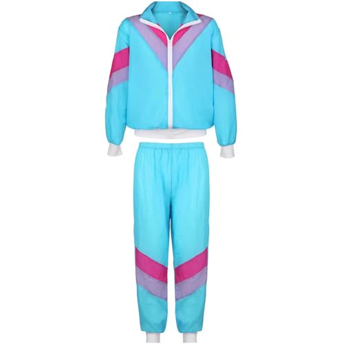 Lalieffacely Herren Damen Trainingsanzug Kids Kostüm Schlagerparty Karneval (Blau, L) von Lalieffacely