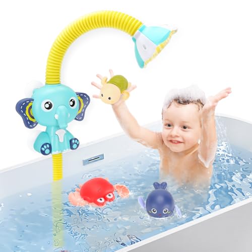 Badewannenspielzeug Baby, Wasserspielzeug Kinder mit dusche, Badewanne Spielzeug Ab 1 2 Jahr, Kugelbahn Schwimmendem Squirting Spielzeug Aufzieh Spielzeuge ab 6 7 8 9 10 11 12 Monate von LamBoio