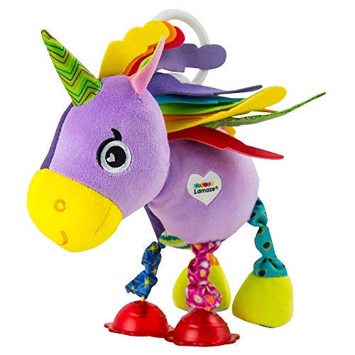 Lamaze Baby Spielzeug "Ella, das Einhorn" Clip & Go, Greifling, Stoffspielzeug Kleinkind, Motorikspielzeug Beißen, Greifen & Geräusche Erzeugen, Geschenke zur Geburt, Babyspielzeug ab 0 Monaten von Lamaze