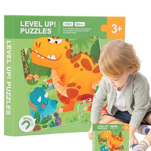 Lambo Magnetische Puzzles, Magnetisches Puzzlebuch - Spielzeug für Tieraktivitäten,Neuartiges, lustiges, Bezauberndes, stabiles magnetisches Puzzlebuch für die Bildung von Mint-Intelligenz für Kinder von Lambo