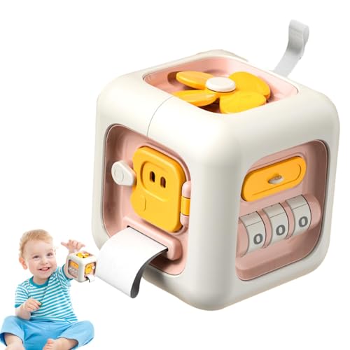 Lambo Würfelspielzeug, Busy Cube Reisespielzeug,6-in-1 Sensory Busy Cube mit Sound | Verbessern Sie das logische Denken im Vorschulalter. Würfelspielzeug für Flugzeuge, Spielplätze und Klassenzimmer von Lambo