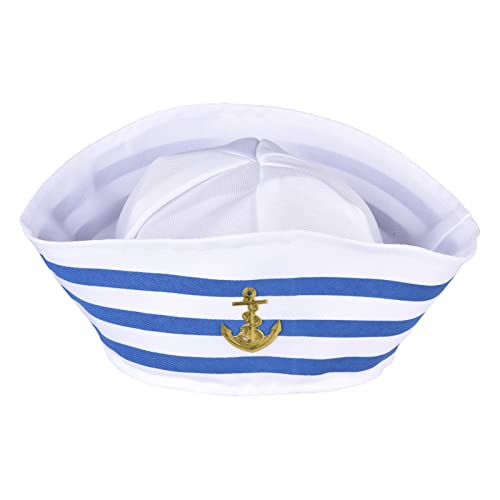 Matrosenmützen, Matrosen Huts Marine Yacht Blau Kapitän Mütze Mit Weiß Segelhut Seemann Huts Für Kostüm Zubehör Erwachsene Baby Kind, Partyhüte Fancy Navy Hat Sailor Outfit Damen Herren von Lambo