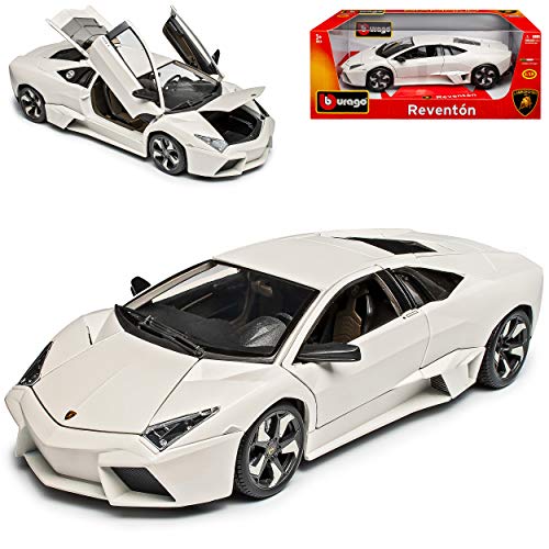 Lamborgihini Reventon Coupe Matt Weiss IAA 2007 1/18 Burago Modell Auto mit individiuellem Wunschkennzeichen von Lamborghini