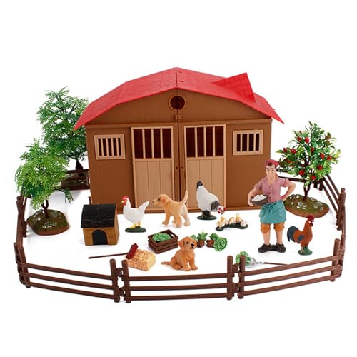 25pcs/festgelegtes Farmspielzeug, landwirtschaftliche Tierspielzeug realistische Mini -Farmspielzeug sicherer Plastikpädagogik Dollhouse Miniaturen Farmhouse Toy Set für Kinder Jungen Jungen Mädchen, von Lamppdcor