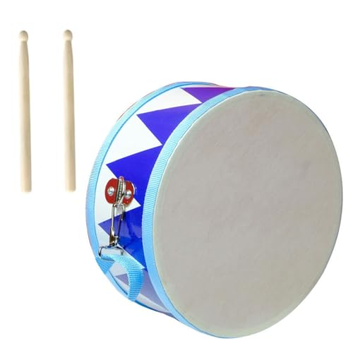 Kids Drum Set Kids Drum Set, 8 blaue Holztrommeln, Bildungsbaby -Drum -Spielzeug mit verstellbarem Riemen und 2 Drumsticks, glatte sensorische Musikinstrumenttrommel für Kinder über 3 Jahre Geschenk von Lamppdcor