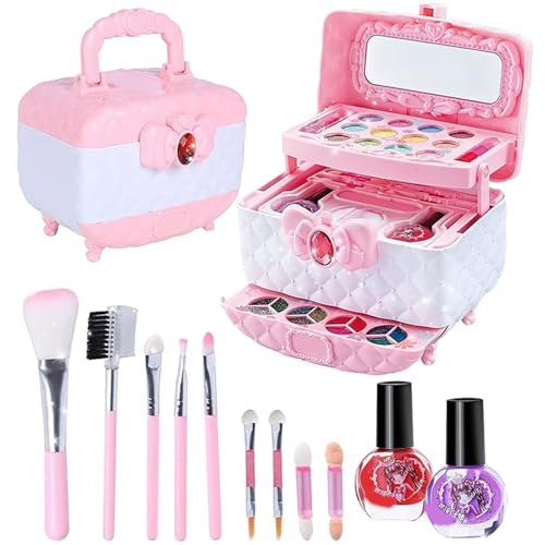 Kinder Make-up-Kit, kleine Mädchen Kosmetische Make-up-Kit, sichere und ungiftige kleine Mädchen Make-up-Set spielen echte Make-up-Mädchen Spielzeug, Kinder machen Kindergeschenk wieder gut machen von Lamppdcor