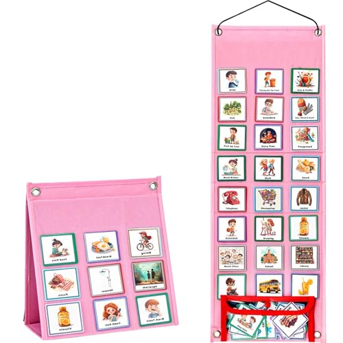 Lamppdcor 1Set visueller Zeitplan für Kinder Weekly Behavioral Planner Board Kids Visueller Zeitplan mit 96 Karten, die zusammenklappbare Lerndiagramme für Kids Home Planer, Style 2, hängen, Style 2 von Lamppdcor