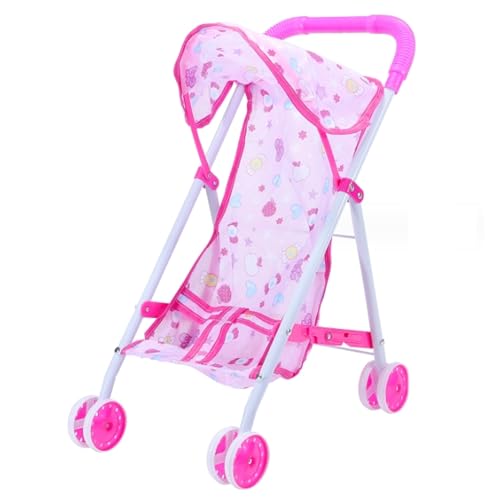 Lamppdcor Babypuppen Kinderwagen, 9,8x15,8 x 17,7 Zoll Spielzeug Kinderwagen Falten Spielen Baby Kinderwagen mit robuster Stahlrahmen Baby Kinderwagen für Puppenstil 1 von Lamppdcor