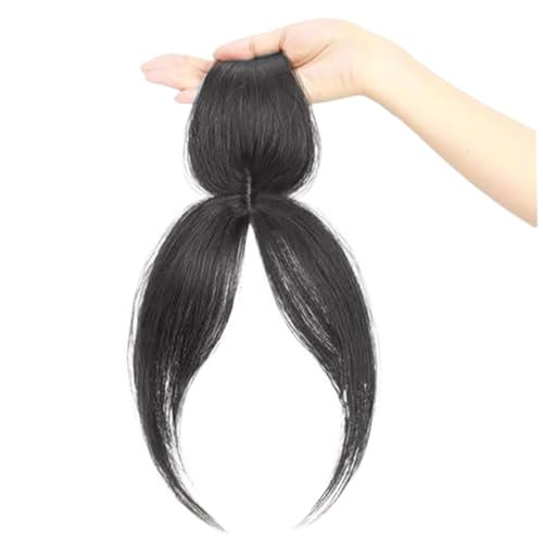 Lamppdcor Clip in Pony Side Trennte Haaropper für echtes menschliches Haar 360 ° Abdeckstücke Wispy Fake Pons Clip in Haarverlängerungen Schwarze, Haaropper für Frauen echtes menschliches Haar von Lamppdcor