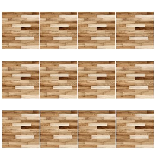 Lamppdcor Dollhouse Wallpaper 12pcs 4 x 4 Miniaturpuppenhouse Bodenbelag Simulation Holz Getreide Puppenhaus Tapete Schale und Stick DIY DUSHAUS ABSCHAFT FÜR KITCHER Bad Dive ZU ZUHÖRE von Lamppdcor